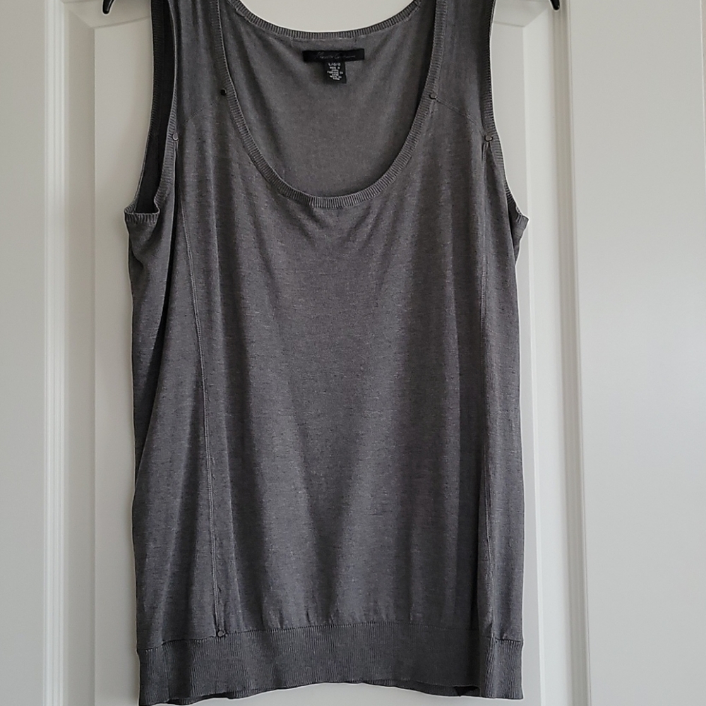 Grey knit tank top
